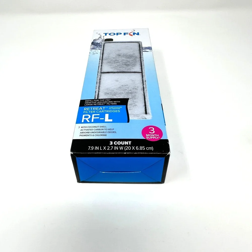 Top Fin RF-L Large Retreat Aquarium Carbon Filter Cartridges 3-Pack NEW